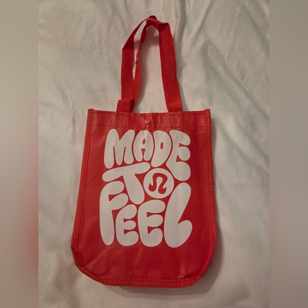 lululemon Red Reusable Shoping Bag with White Print